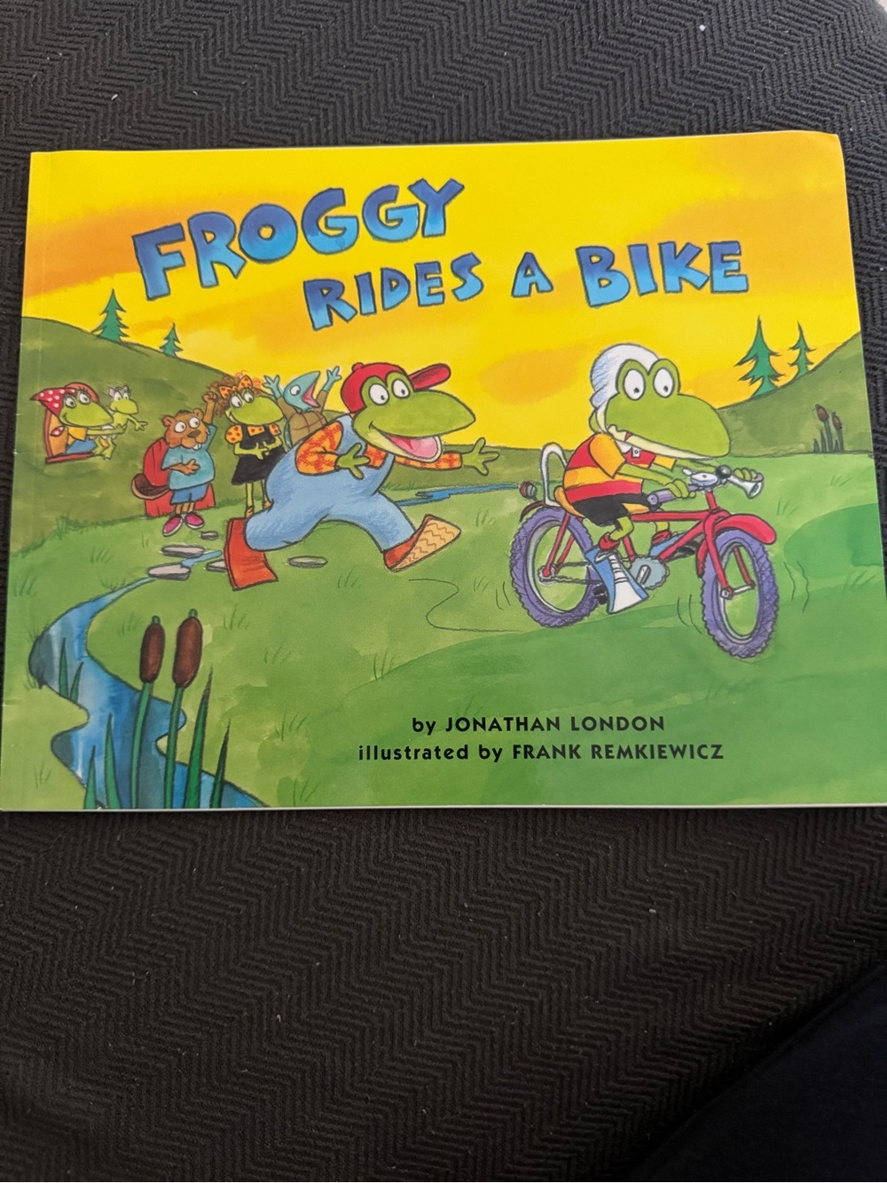 Froggy Rides a Bike Kids Book - Yellow & Green
